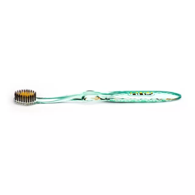 Nano-b Natural Charcoal & Gold Toothbrush Green Handle