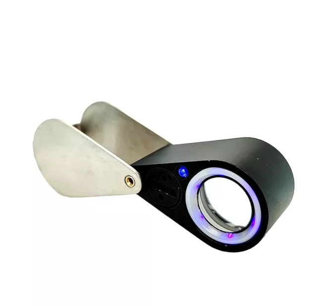 Lente di ingrandimento per orologiaio lente di ingrandimento tascabile 10x Ø18 mm con 6 LED + luce UV commutabile separatamente 3