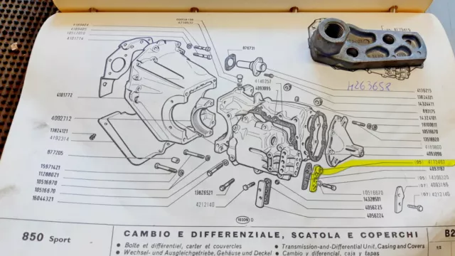 Piastra Cambio Fiat 850 Sport-Coupe' /  4173407