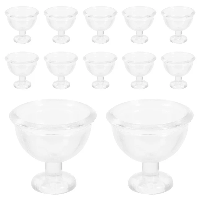 12 tazas de plástico para casa de muñecas mini tazas de espuma transparente