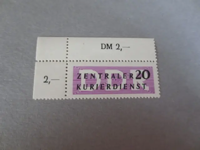 DDR 1956 Dienst B MiNr 7 XII ** sauber postfrisch aus der Bogenecke - ungef.