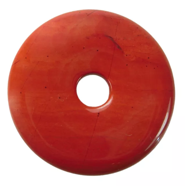 Roter Jaspis Donut Anhänger Edelstein 40 mm Scheibenstein Pi Stein Heilstein