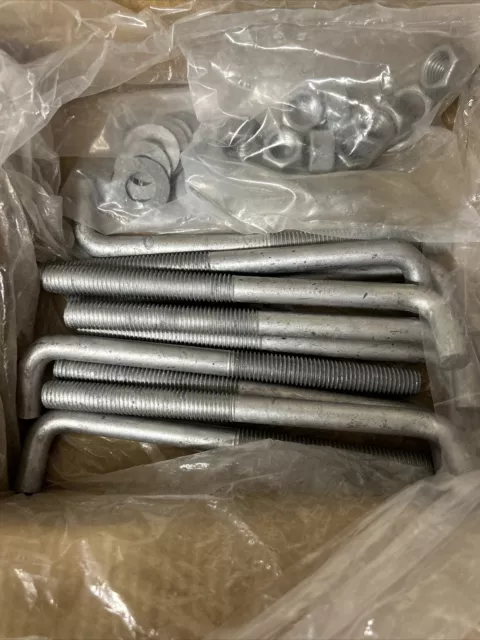 10 QTY - Concrete Bent L Anchor Bolts 5/8 x 8” Hot Dipped Galvanized (C)