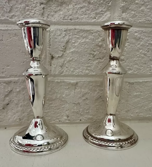 2-6  1/4 Inch Vintage Empire Sterling Silver Candlesticks Weighted