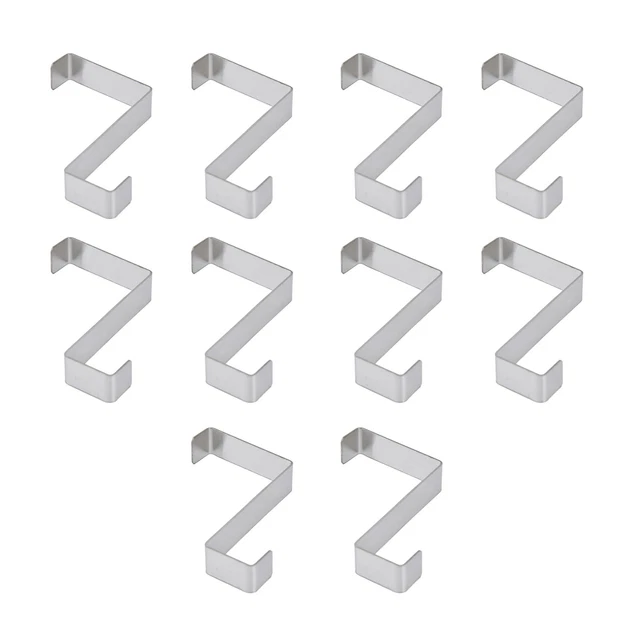 10Pcs Crochet De Porte D'Armoire En Acier Inoxydable Waterproof Z Shaped FR