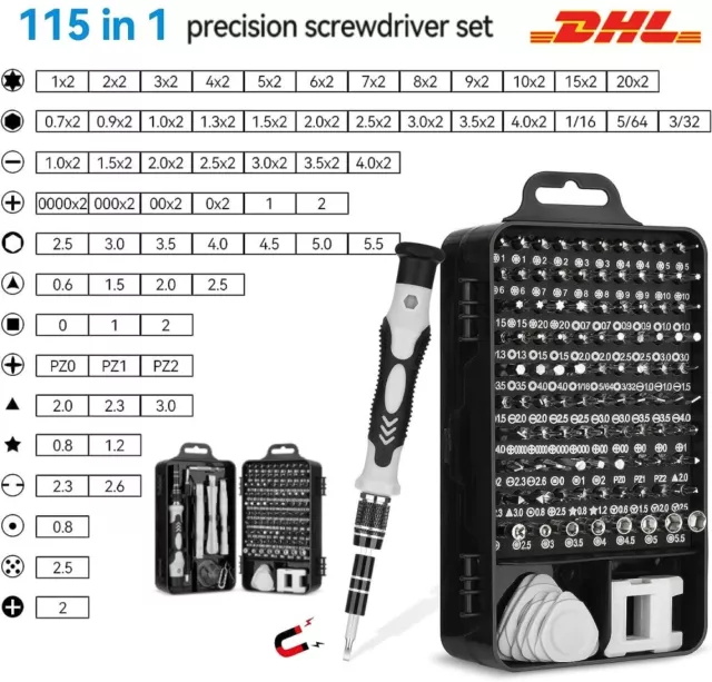 Präzisions Schraubendreher Set 115 Teilig Mini Reparatur Werkzeug Feinmechaniker