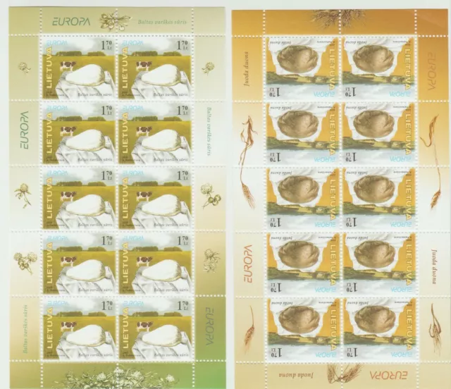 S36171 Lietuva Lithuania 2005 Europa Cept MNH MSx2 Gastronomy