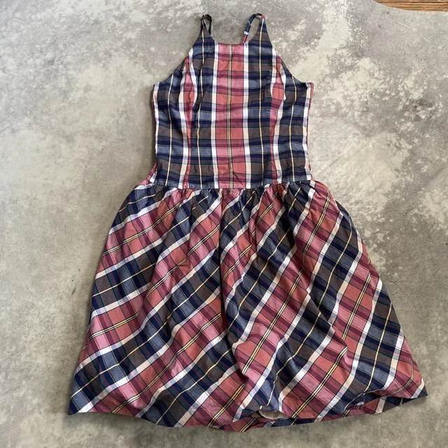 Rugby Ralph Lauren Dress Womens 6 Classic Plaid Crossback Mini Sleeveless Y2k