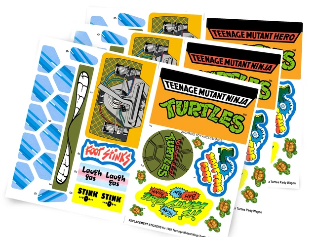 TMNT Party Wagon Van 1980's Teenage Mutant Ninja Turtles - REPLACEMENT STICKERS