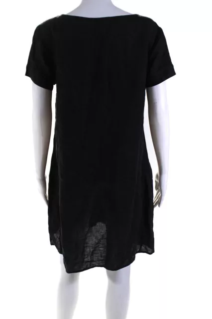 Standard James Perse Womens Linen Short Sleeve Dress Black Size 2 3