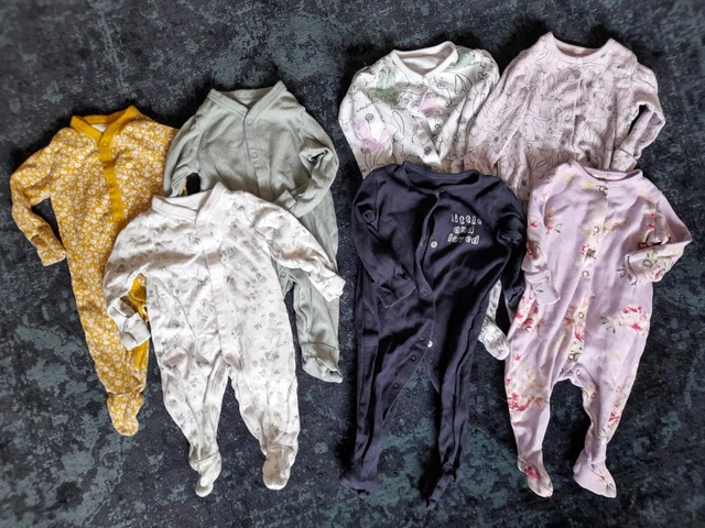 3-6 Months Girls Clothes Bundle Sleepsuits