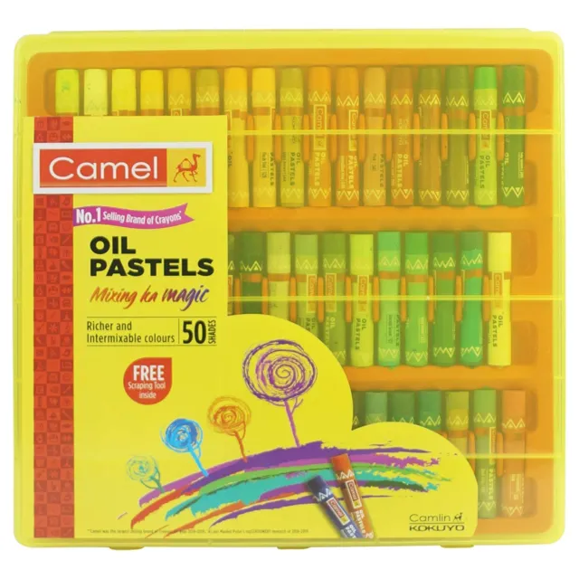 Camel Oil Pastel Mit Wiederverwendbar Kunststoff Kiste - 50 Farbtöne Packung 1