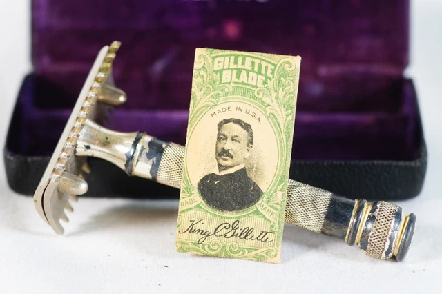 Antique Gillette Old Type Safety Razor Kit