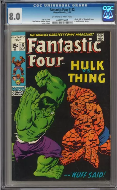 Fantastic Four #112 CGC 8.0 2nd Hulk vs Thing Battle NOT BEEN PRESSED COULD 9.0