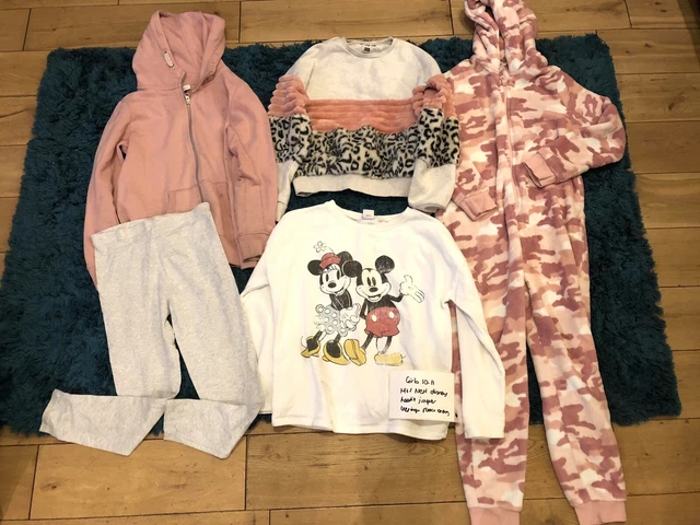 Girls age 10-11 years clothes bundle Next M&S disney fleece onesy jumper legging