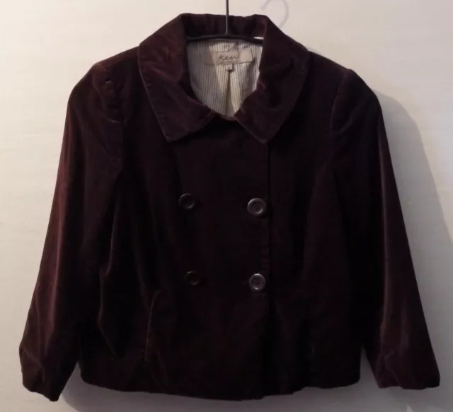 KEW purple velvet jacket UK 12 US 10 EU 40 Petite