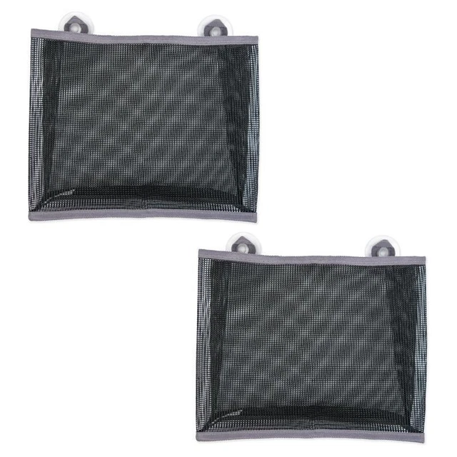 DII Modern Plastic Medium Light Bath Mesh Bag in Gray (Set of 2)