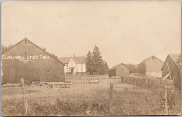 Vintage 1910s RPPC Real Photo Postcard CLOVERDALE STOCK FARM Location Unknown