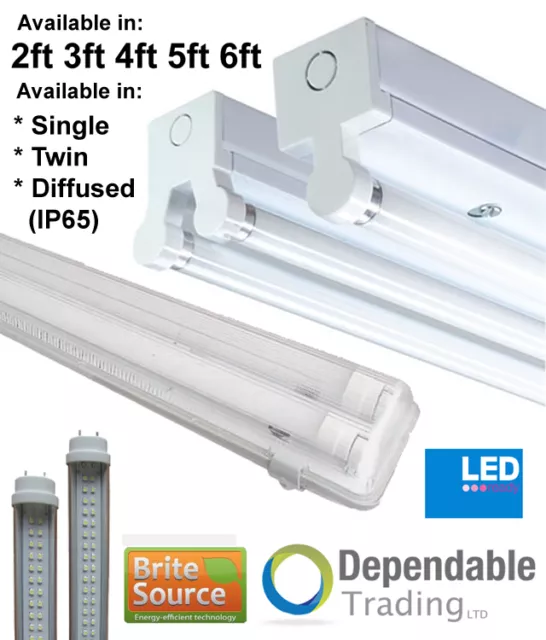 1,20m T8 36w Leuchtstoff HF Fassung LED Feuchtraumwanne 3500k 4000k Röhre