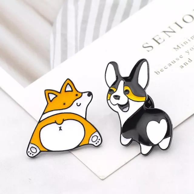 Lovely Corgi Heart Shape Butt Pins Brooches Cute Kawaii Dogs Brooches Lovel,、