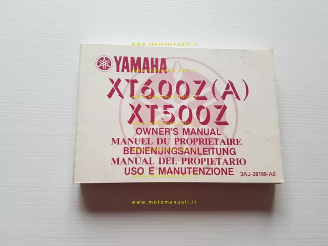 Yamaha XT 600 Z - 500 Z 3AJ 1989 manuale uso manutenzione libretto originale