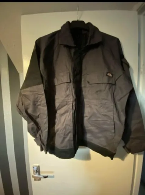 Dickies Work Jacket Mens  Lightweight Work Coat Grey Khaki