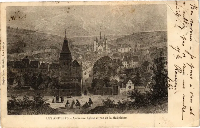 CPA LES ANDELYS - Ancienne Église et rue de la Madeleine (163551)
