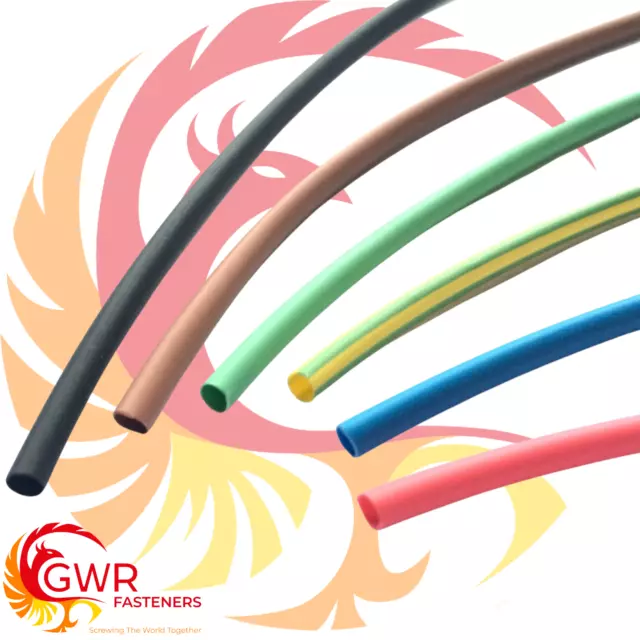 Heat Shrink Tube 2:1 Electrical Tubing Sleeving Cable Wire Heatshrink All Colour