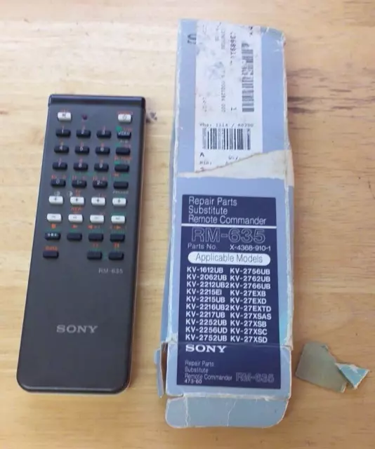 Telecomando Sony RM-635 IN SCATOLA, per TV Vintage da KV-1612UB a KV-27XSD ecc.