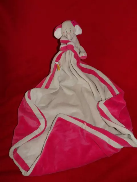 Doudou Lapin Anna et Pili rose beige robe cœur 25 cm NOUKIE'S
