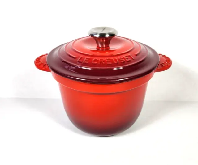 Le Creuset Tradition Rice Pot 2.25qt Red Cerise w/ Inner Lid Enameled Cast Iron