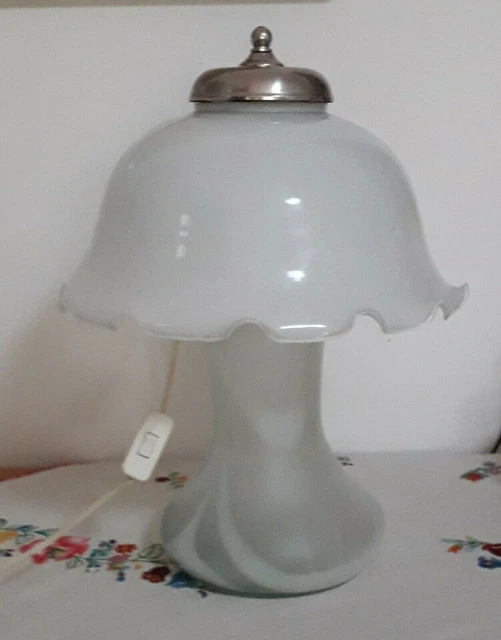 Large Striped Glass Mushroom Table Lamp from Peill & Putzler, Germany,