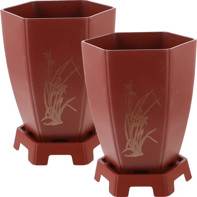 2 PCS PLASTICA Vaso Di Orchidee Vasi Da Fiori Per Interni Giardino EUR