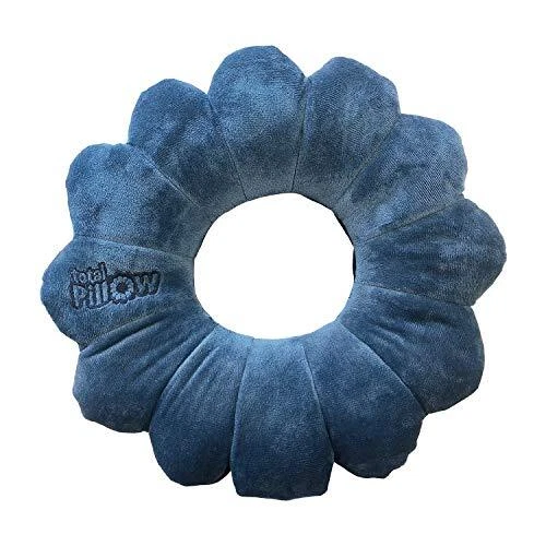 Total Pillow Travel Neck Head and Lumbar Support Pillow Fleece Twistable Trav...
