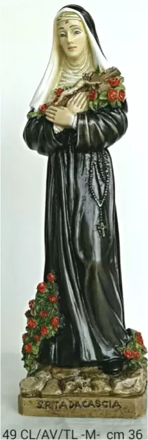 Santa Rita da Cascia - Statua in Resina e Polvere di Marmo - h. cm. 42