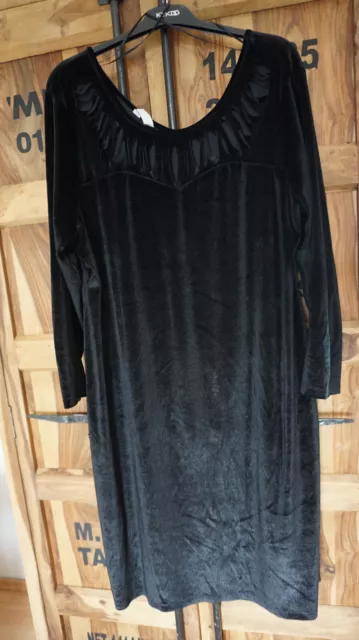 Panne Samt Kleid  in schwarz von Bodyflirt Gr. 48-50