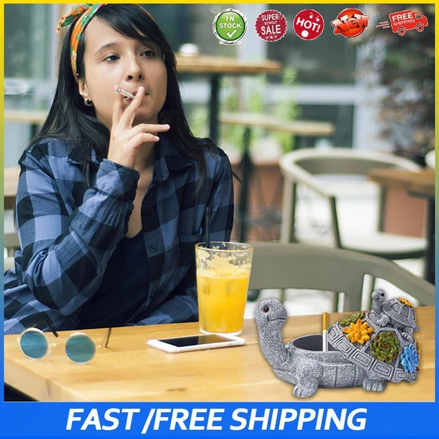Resin Cigarettes Ash Tray Waterproof Turtle-shaped Handmade Ornaments for Office