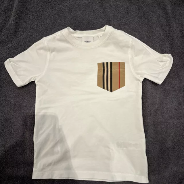 Boys Burberry White T Shirt Age 10 Years