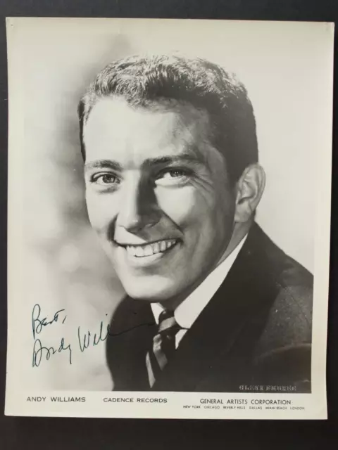 SINGER ANDY WILLIAMS (1927-2012) AUTOGRAPH 8 x 10 PHOTO~