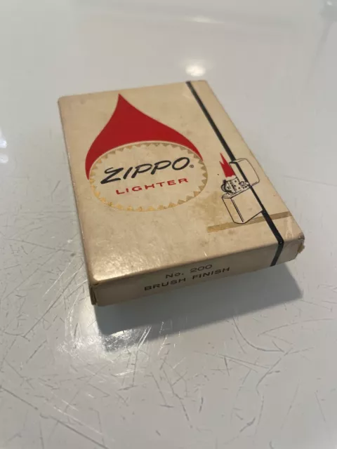 Vintage 1966 Zippo Brushed Chrome Lighter Unfired NOS