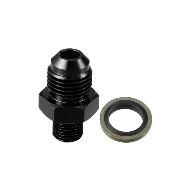 Raccord Carburant Adaptateur M14x1.5 Mâle Vers 6AN - Noir, Avec Joint - Neuf, Marque Uxcell