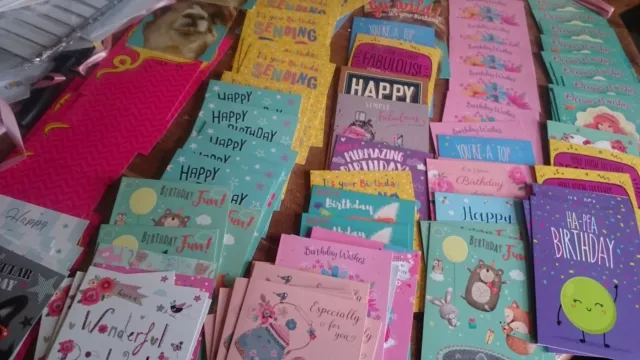 GREETINGS & BIRTHDAY CARDS X 20 2.99 ALL NEW with ENVELOPES JOB lot wholesale 