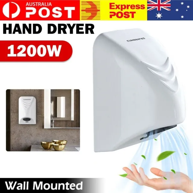 1200W Powerful Automatic Electric Hand Dryer Washroom Bathroom Wall Mounted