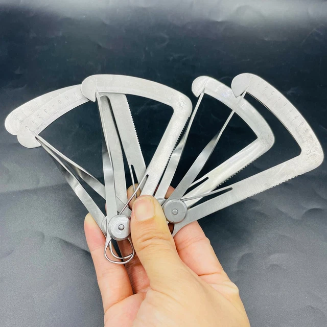 10pc Dental Stainless Steel Wax Metal Crown Gauge Caliper Ruler Measuring 0-10mm