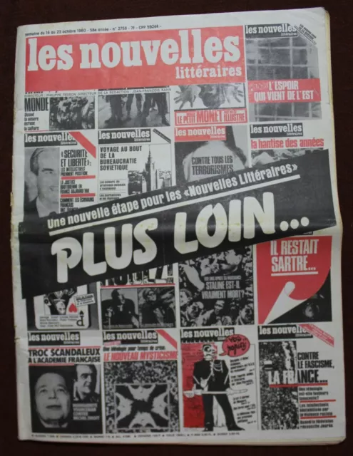 Les Nouvelles Littéraires / Journal n°2758 (1980)