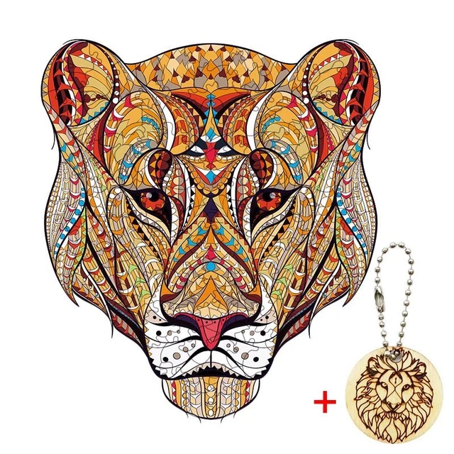 Lion Puzzle Toy Adults Kids Educational Birthday Toys Gifts Wooden Jigsaw Puzzle