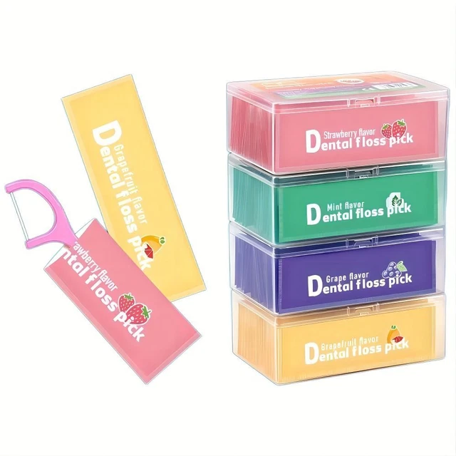 30Pcs Portable Fruit-flavored Floss Fruity Toothpick Teeth Cleaner  Women