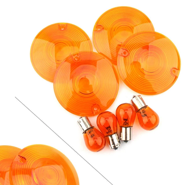 Copertura luce segnale di svolta lente gialla lampadina ambra per Harley Davidson Electra Glide