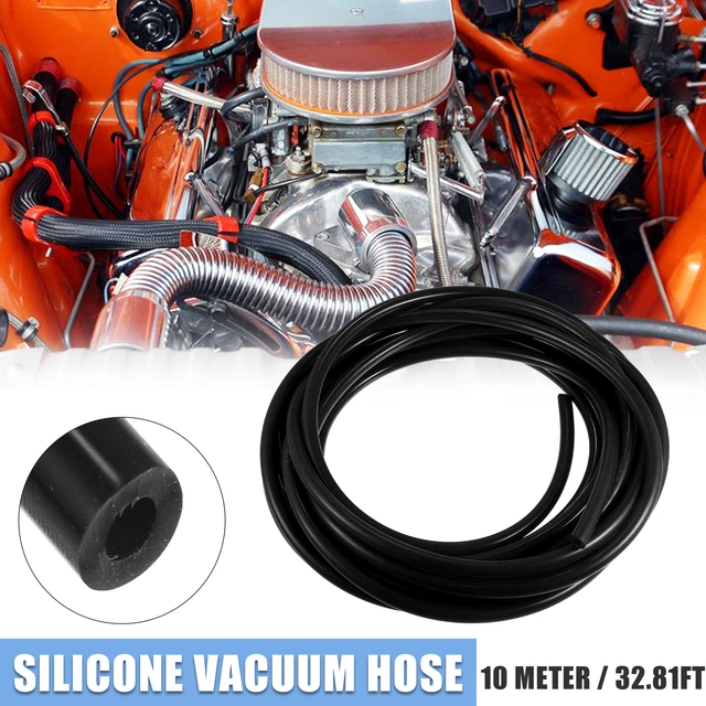 6mm ID 32.81ft Car Silicone Vacuum Hose Pipe Water Air Boost Line Tube Black