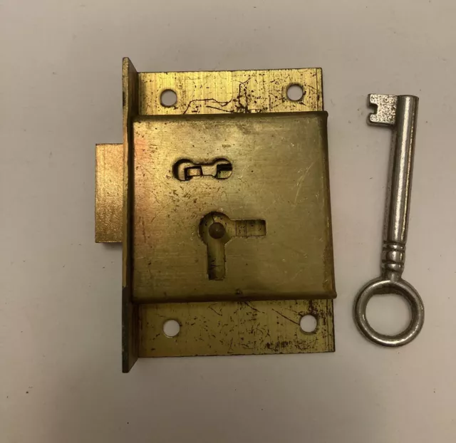 NOS 1 lever brass drawer lock,cut drawer lock,mortice lock,cupboard lock